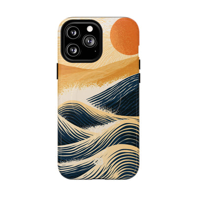 Golden Horizon Waves · Tough 2.0 Magnetic Phone Case for iPhone · Blue