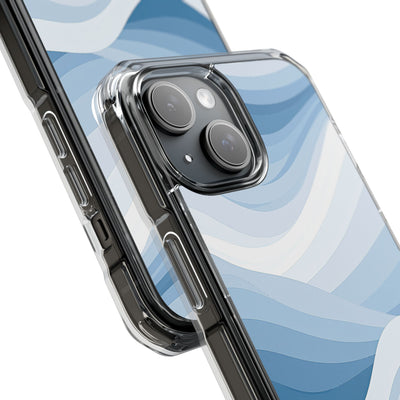 Blue Impact MagSafe Phone Case for iPhone - Glacial Indigo Flow