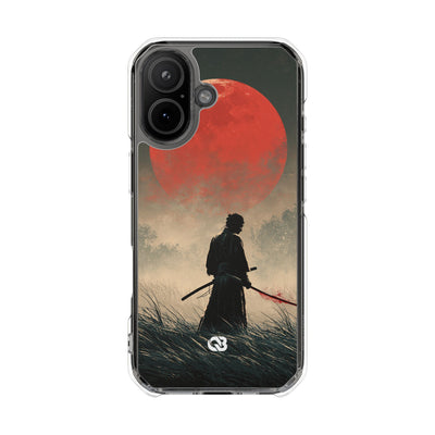 Crimson Moon Ronin · Clear Impact Magnetic Phone Case for iPhone · Red