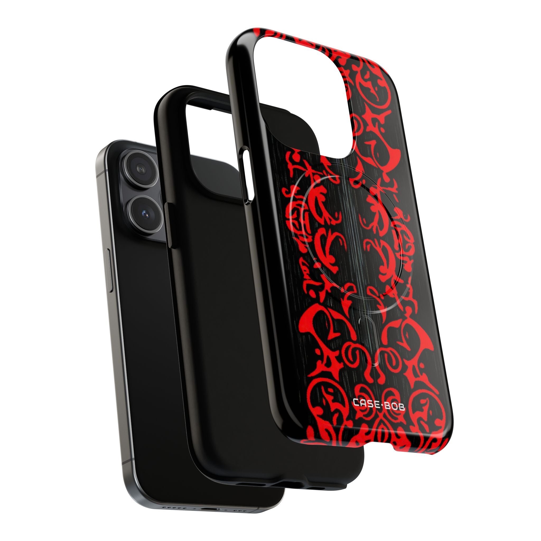 Crimson Spiral iPhone 15 Pro Case - Tough+