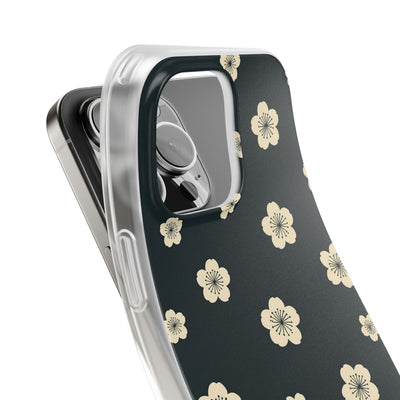 Teal Lite Phone Case for iPhone - Obsidian Cream Petals