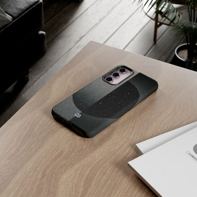 Black Tough Phone Case for Samsung - Lunar Static Orbit