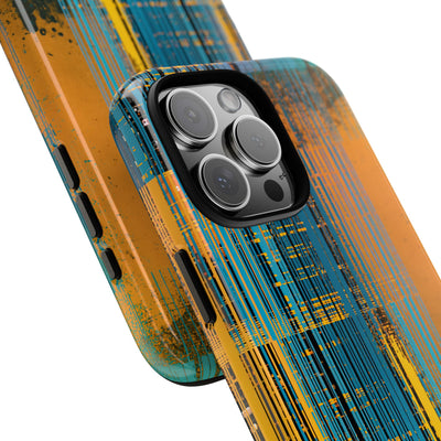 Cyber Glitch Stream · Tough Phone Case for iPhone · Teal