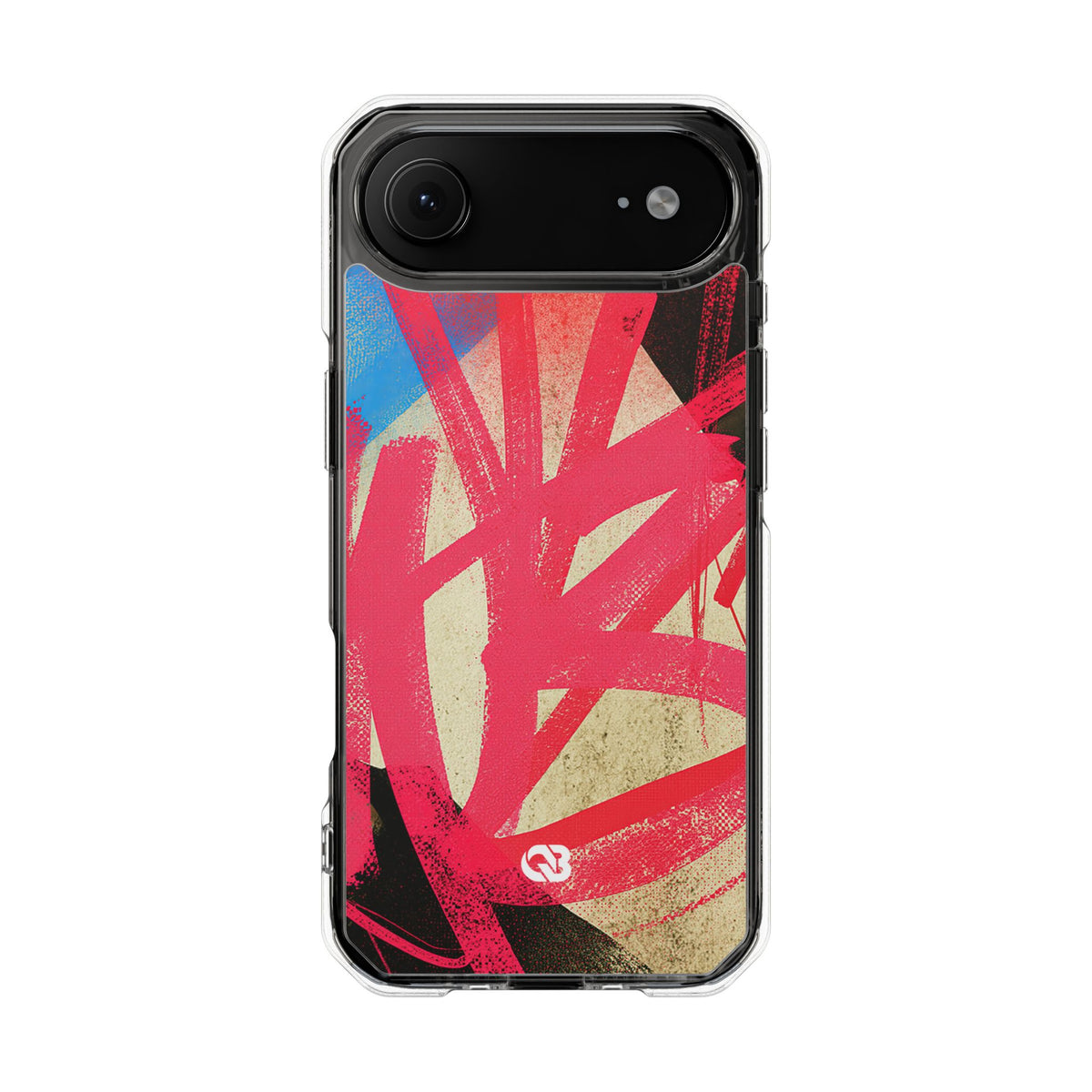 Neon Spray Tag · Clear Impact Magnetic Phone Case for iPhone · Pink