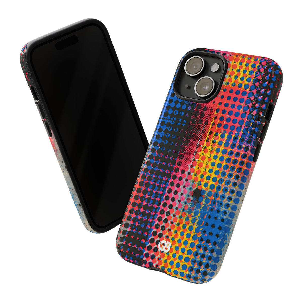 Chromatic Halftone Grid · Tough Phone Case for iPhone · Blue