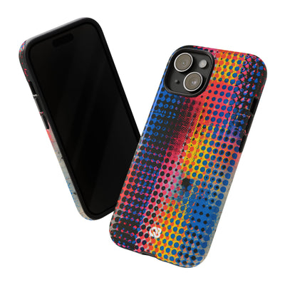 Chromatic Halftone Grid · Tough Phone Case for iPhone · Blue