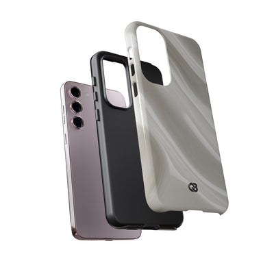 White Tough Phone Case for Samsung - Polished Ivory Wave
