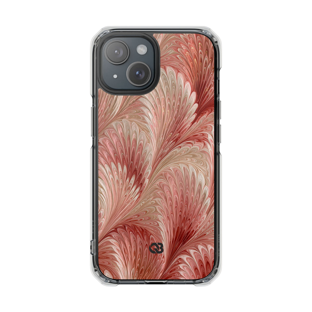 Blush Petal Plume · Clear Impact Magnetic Phone Case for iPhone · Pink