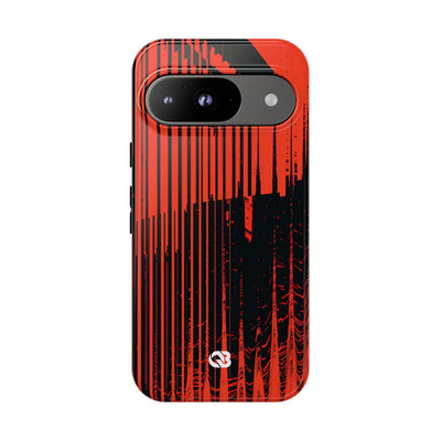 Red Tough Phone Case for Google Pixel - Crimson Brutalist Distortion