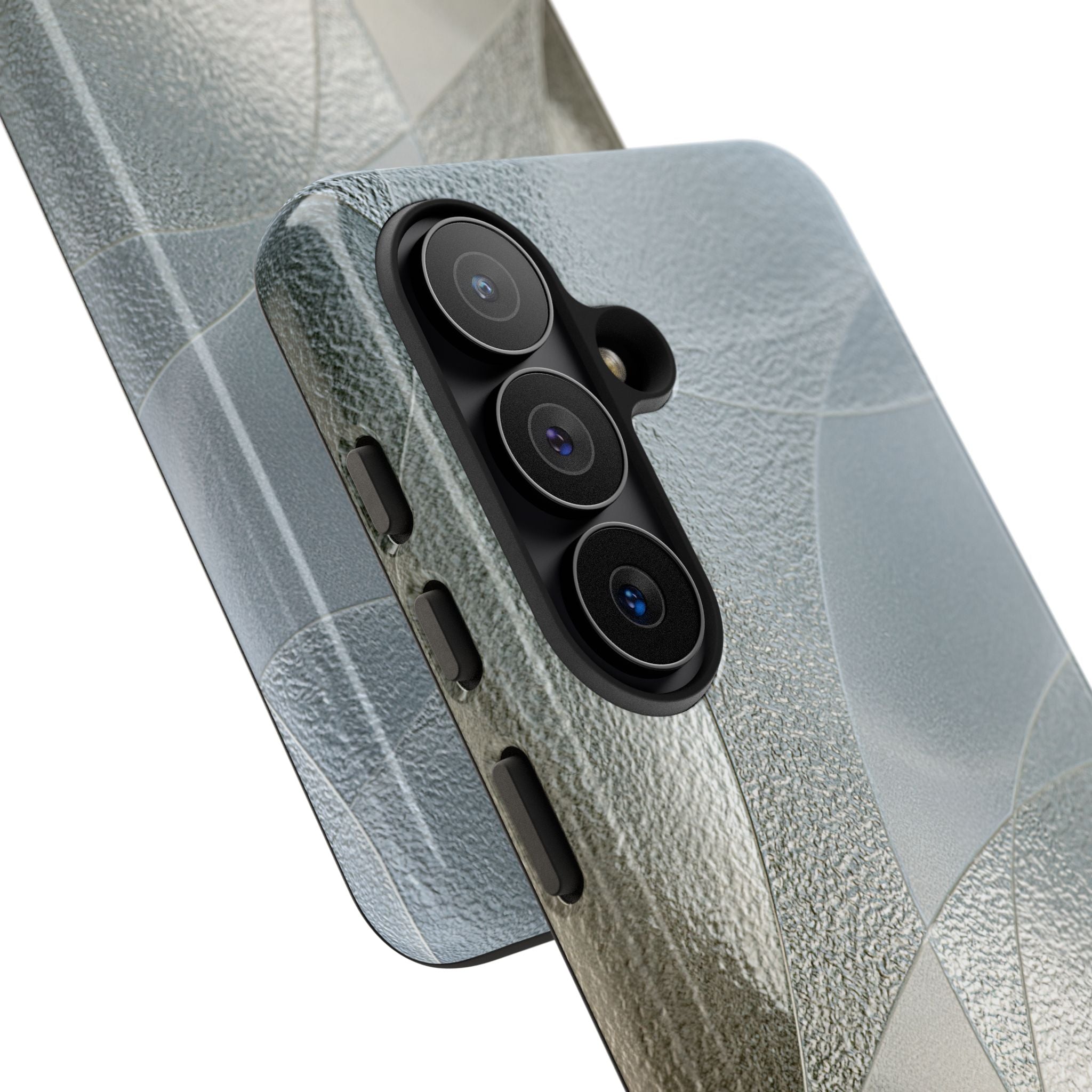 Silver Tough Phone Case for Samsung - Frosted Silver Mosaic