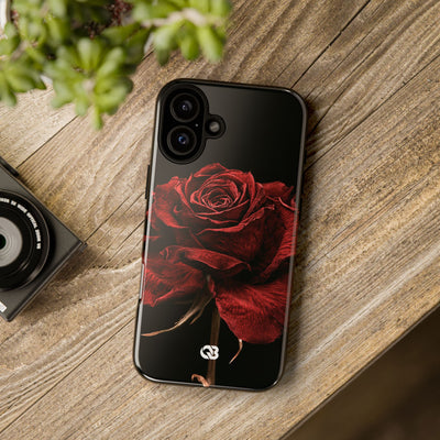 Crimson Noir Rose · Tough Phone Case for iPhone · Black