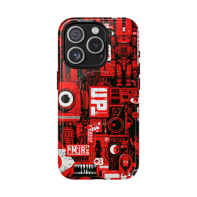 Neo Mecha Collage · Tough 2.0 Magnetic Phone Case for iPhone · Red