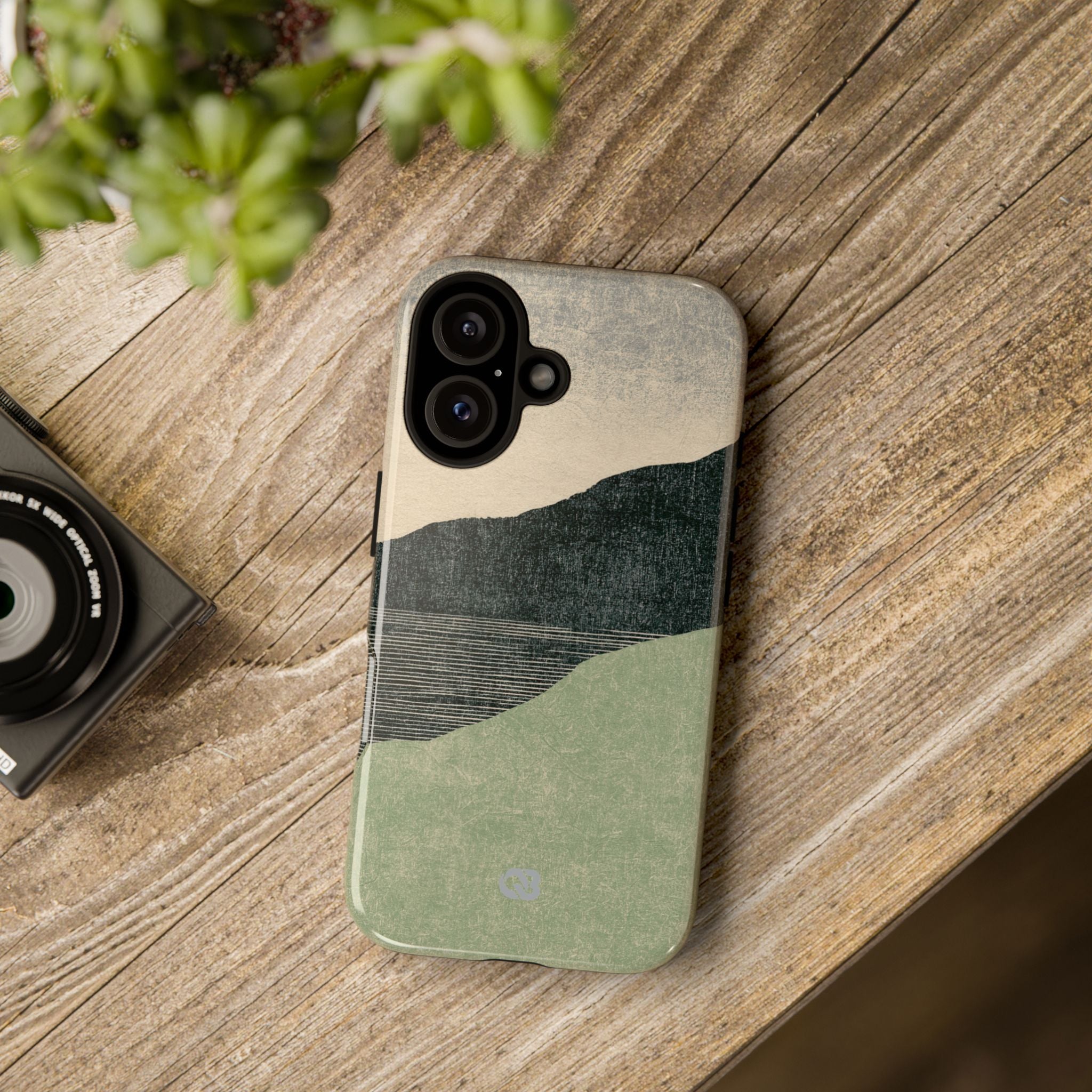 Green Tough Phone Case for iPhone - Moss Ridge Grain