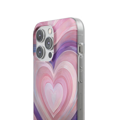 Lavender Pulse Hearts · Soft Mobilskal för iPhone
