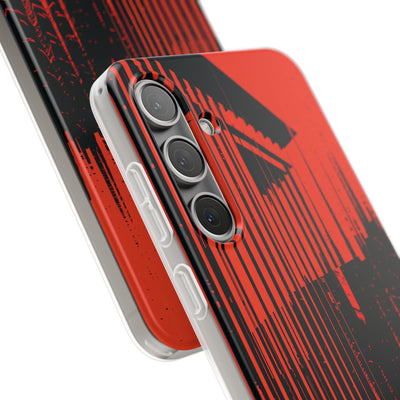 Red Lite Phone Case for Samsung - Crimson Brutalist Distortion