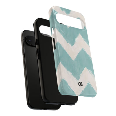 Teal Painted Chevron · Tough Phone Case for Google Pixel