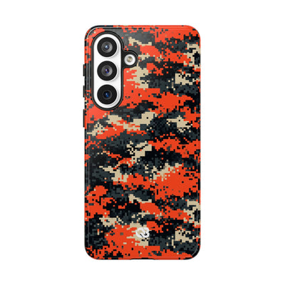 Signal Pixel Camo · Tough Phone Case for Samsung · Orange