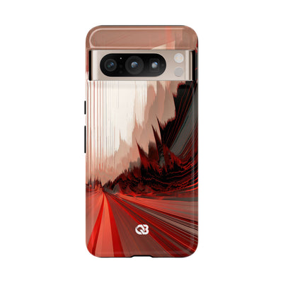 Red Tough Phone Case for Google Pixel - Crimson Pulse Horizon