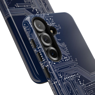 Blue Tough Phone Case for Samsung - Cobalt Data Stream