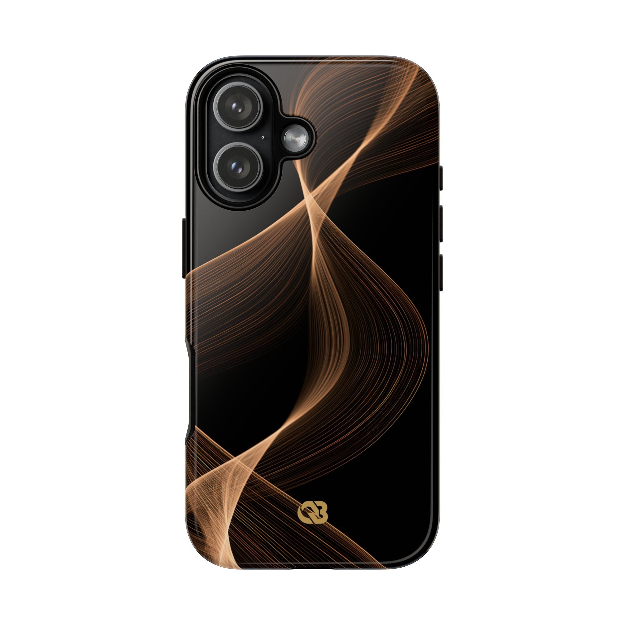 Brown Tough Phone Case for iPhone - Copper Silk Wave