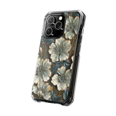 Gilded Blossom Reverie · Clear Impact Magnetic Phone Case for iPhone · Teal