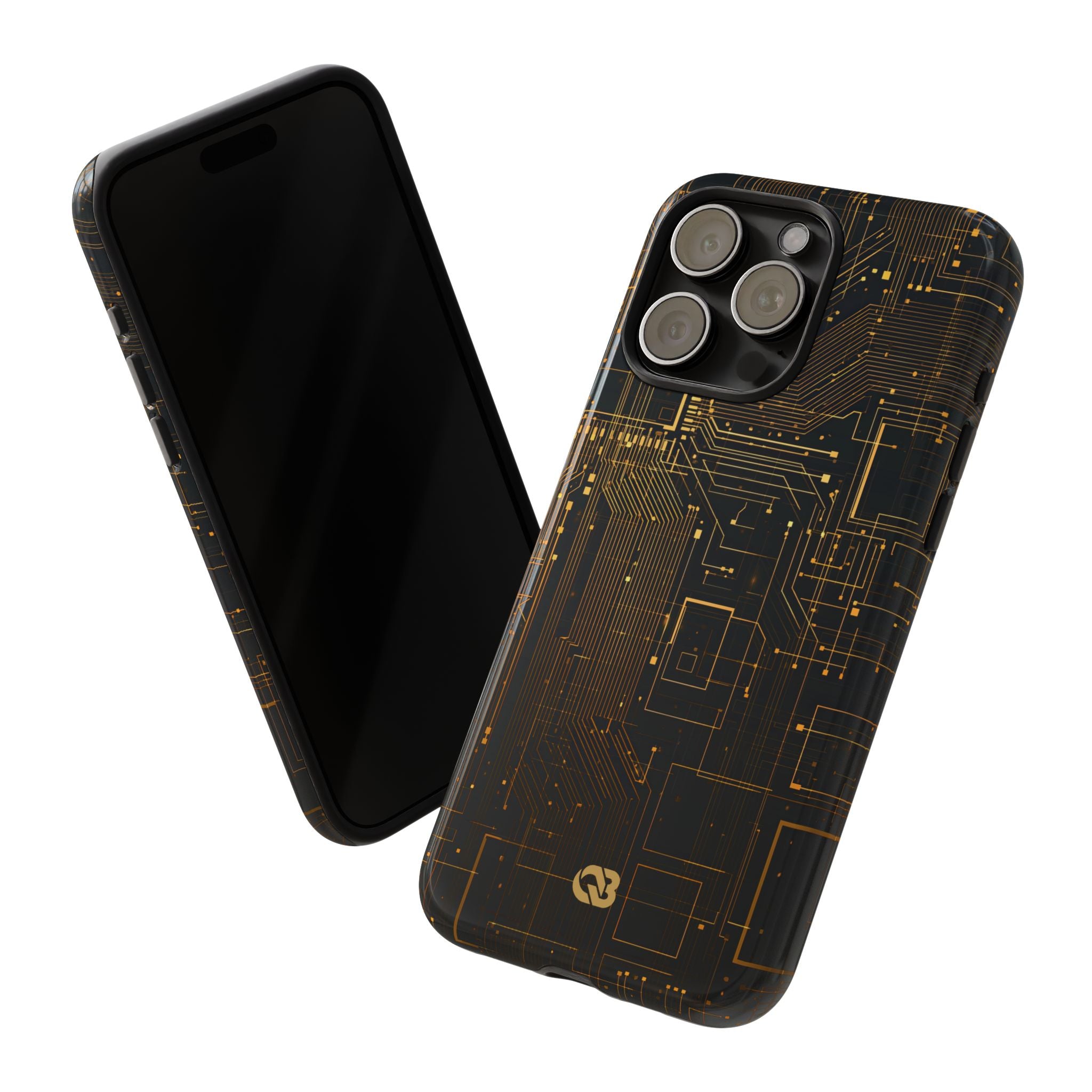 Gold Tough Phone Case for iPhone - Amber Core Mainframe