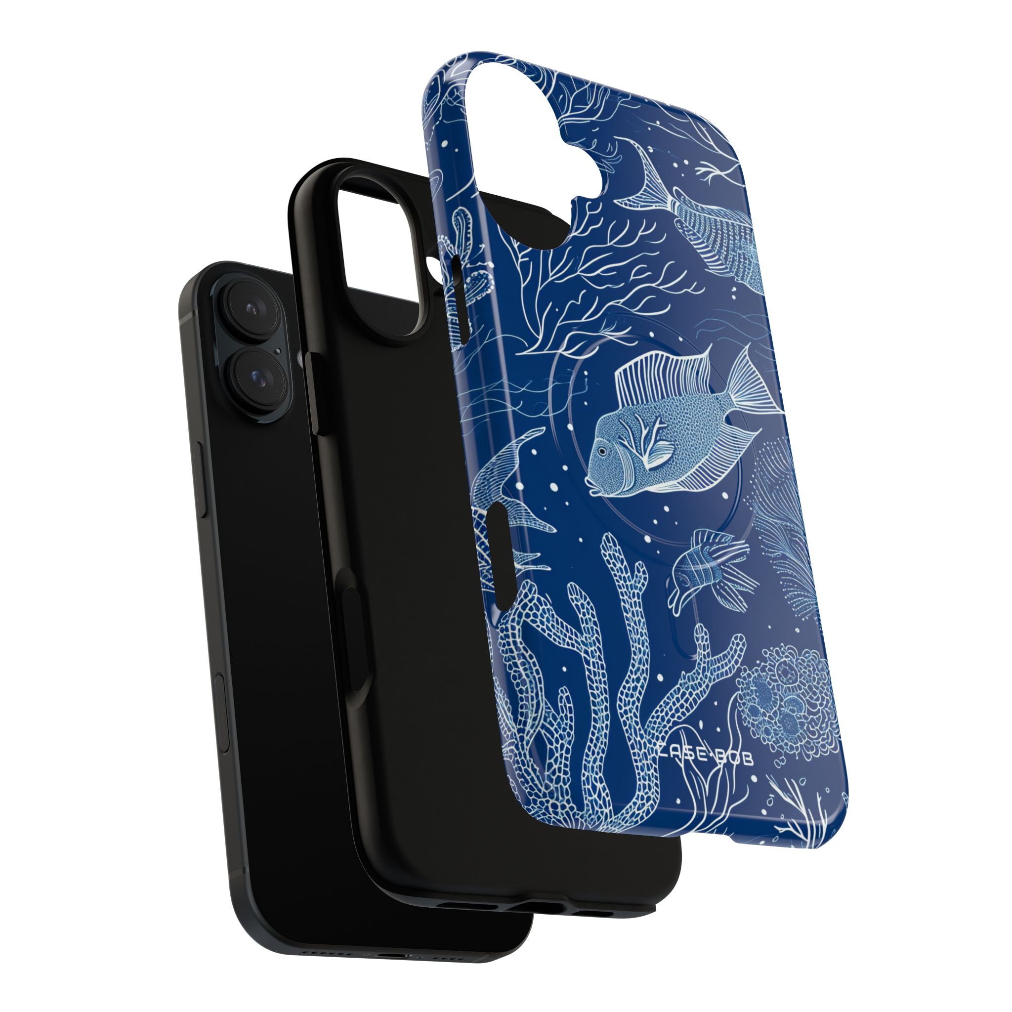 Navy Scale Reef iPhone 16 Plus Case - Tough+