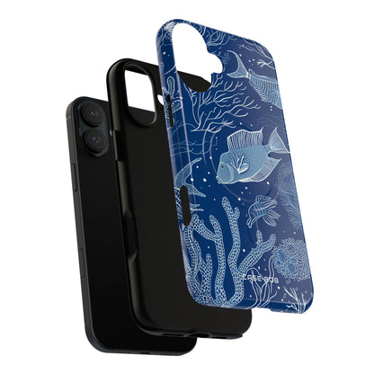 Navy Scale Reef iPhone 16 Plus Case - Tough+