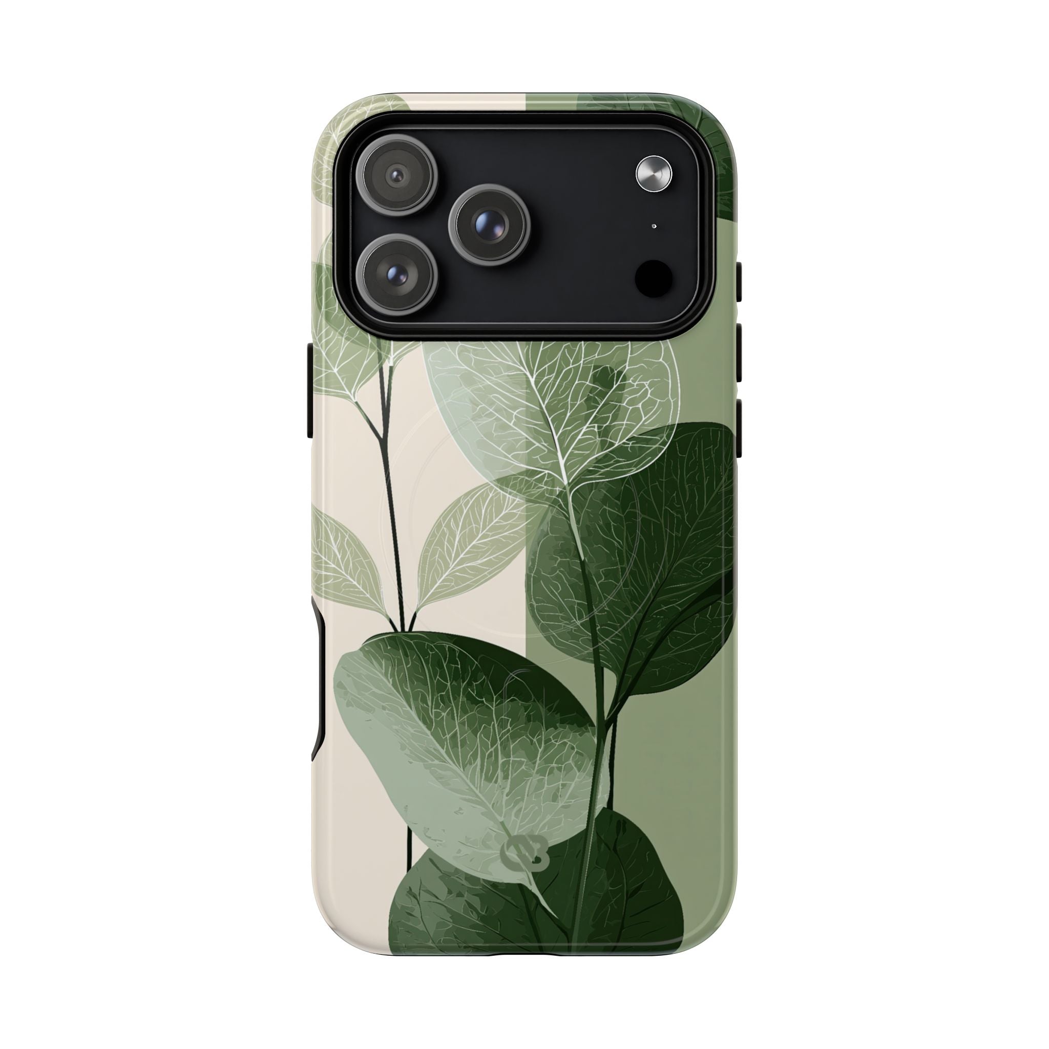Green Tough 2.0 Magsafe Phone Case for iPhone - Sage Leaf Skeletals