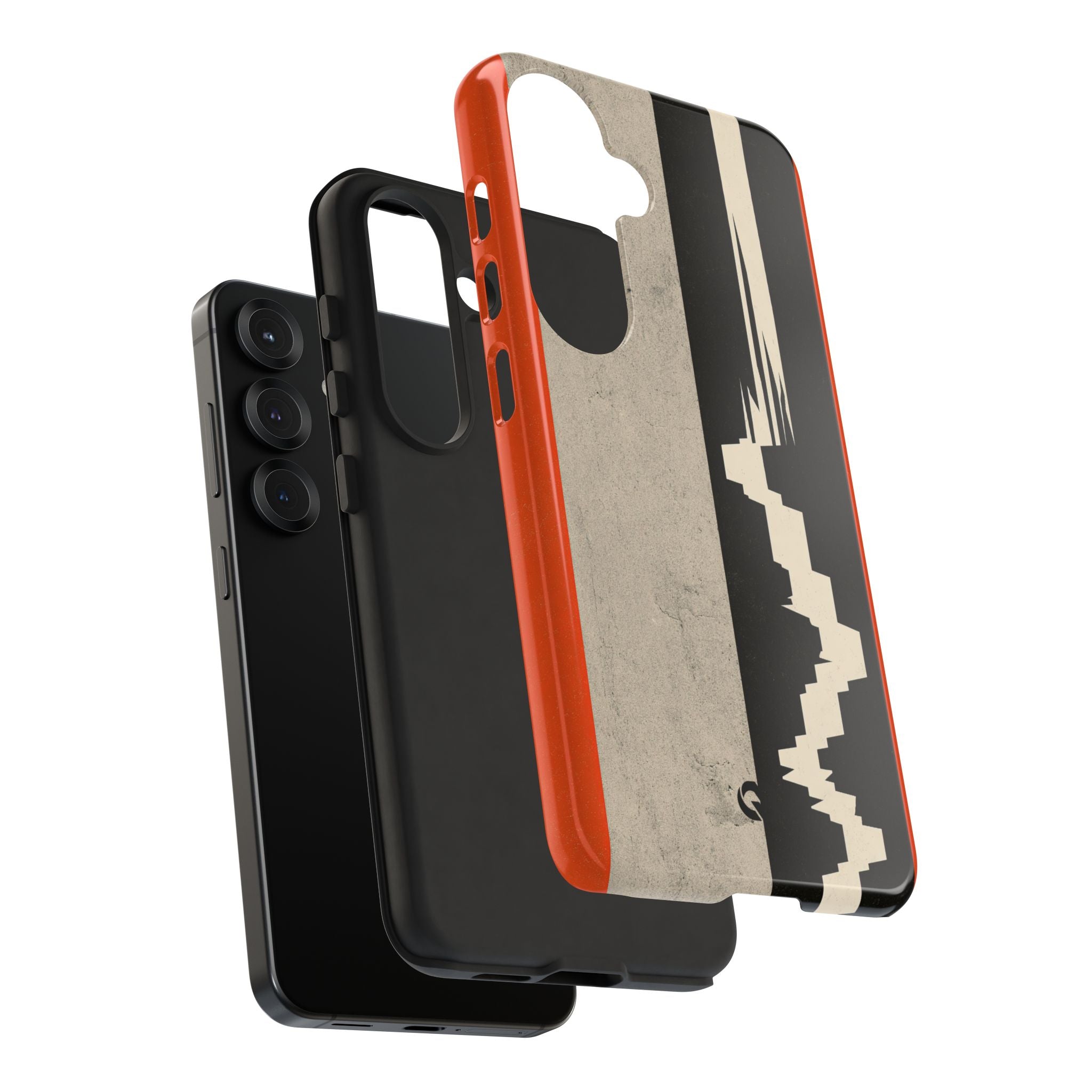 Orange Tough Phone Case for Samsung - Orange Monolith Rift