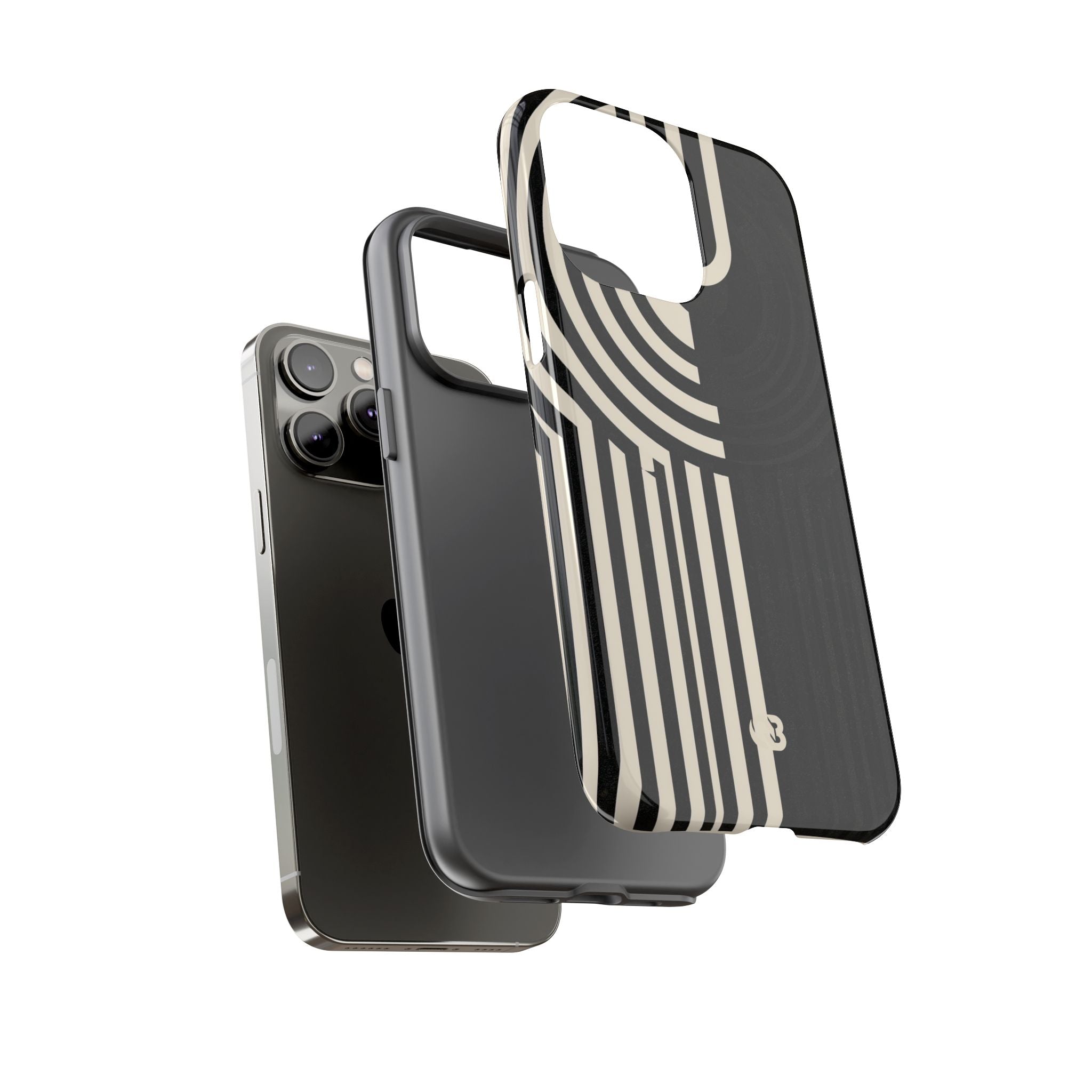 Beige Tough Phone Case for iPhone - Monolith Ivory Signal
