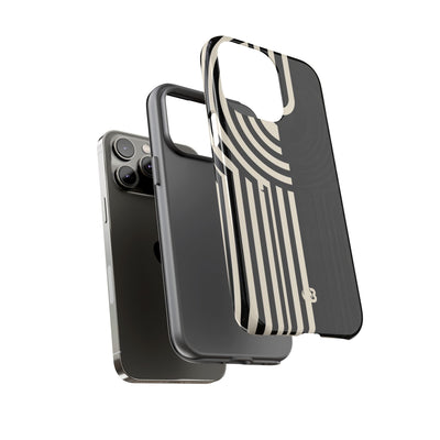 Beige Tough Phone Case for iPhone - Monolith Ivory Signal