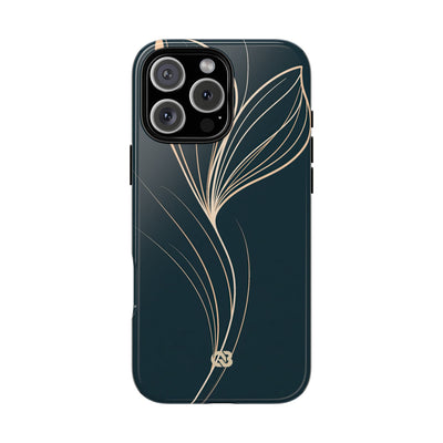 Teal Tough Phone Case for iPhone - Sandstone Silk Flora