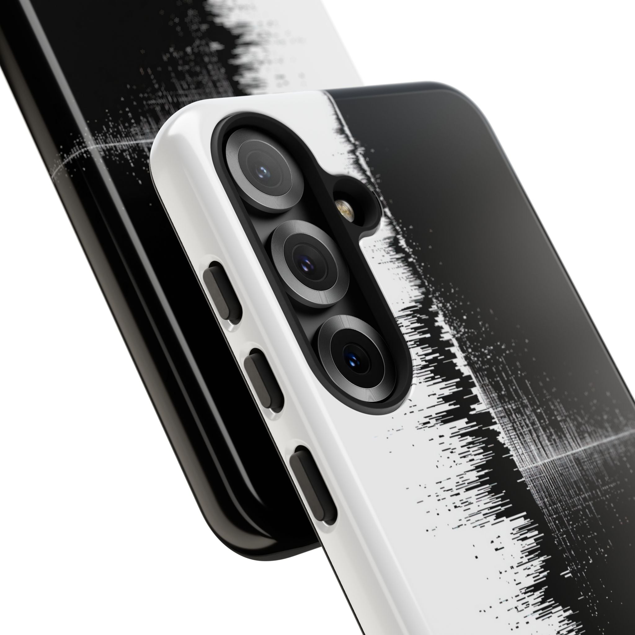 Black Tough Phone Case for Samsung - Static Signal Split
