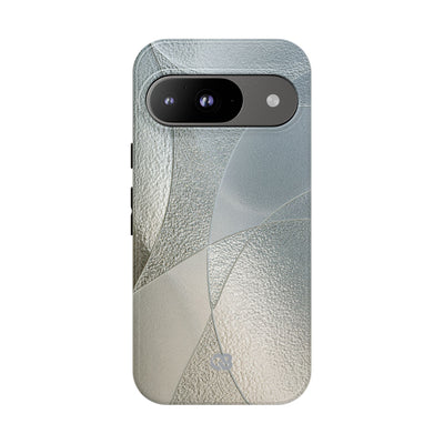 Silver Tough Phone Case for Google Pixel -Frosted Silver Mosaic