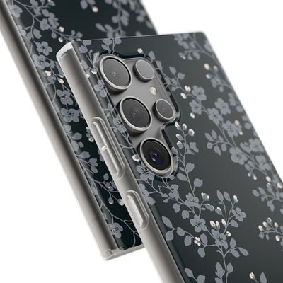 Black Lite Phone Case for Samsung - Midnight Slate Blossom