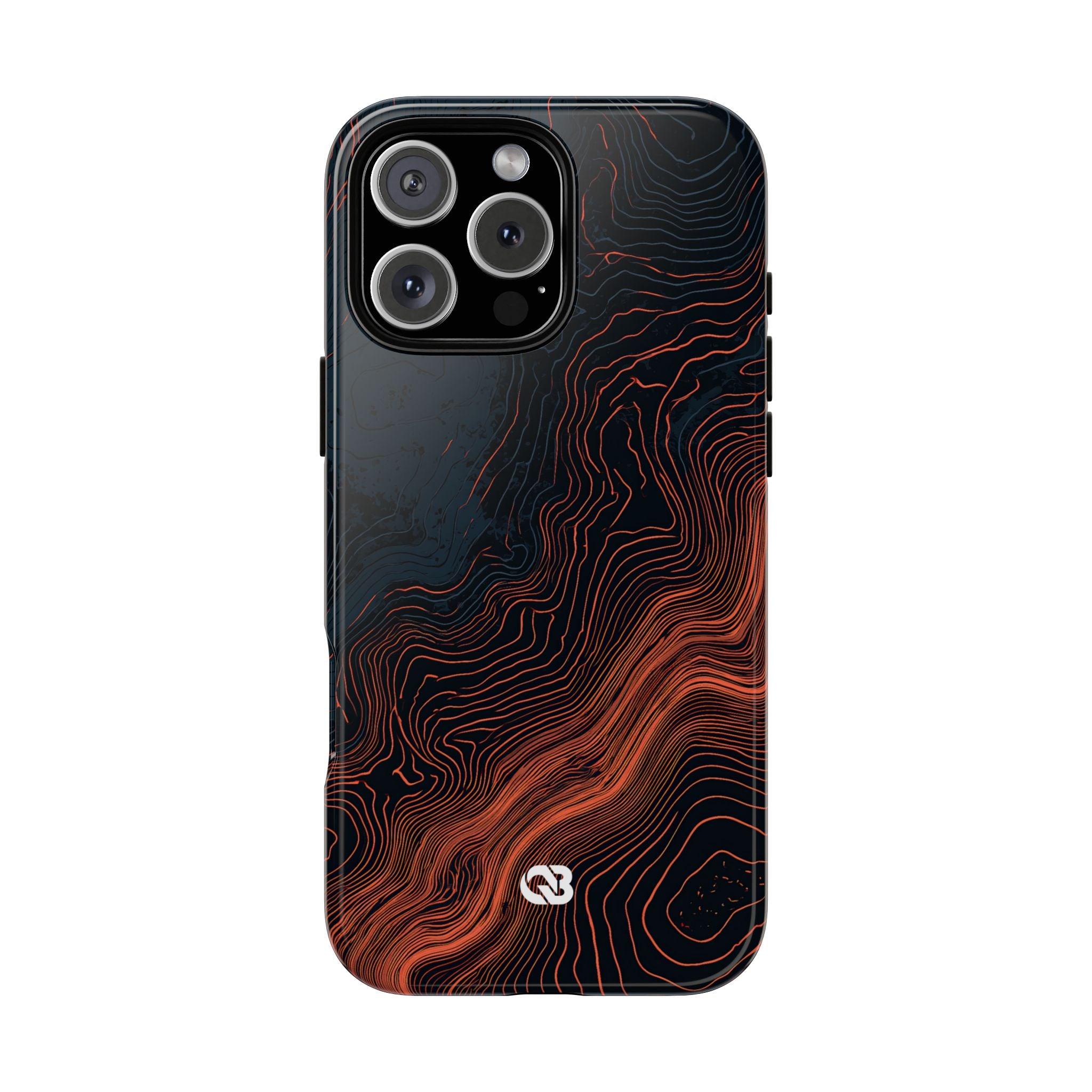 Black Tough Phone Case for iPhone - Volcanic Basalt Map