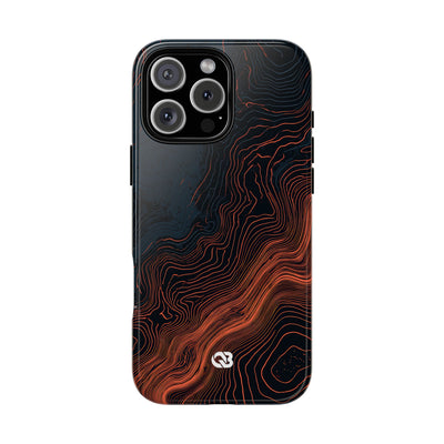 Black Tough Phone Case for iPhone - Volcanic Basalt Map