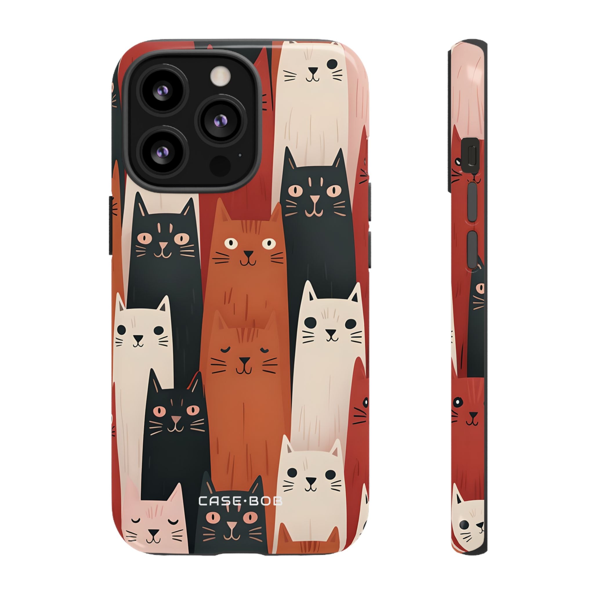 Elongated Cats Black iPhone 13 Pro Case - Tough