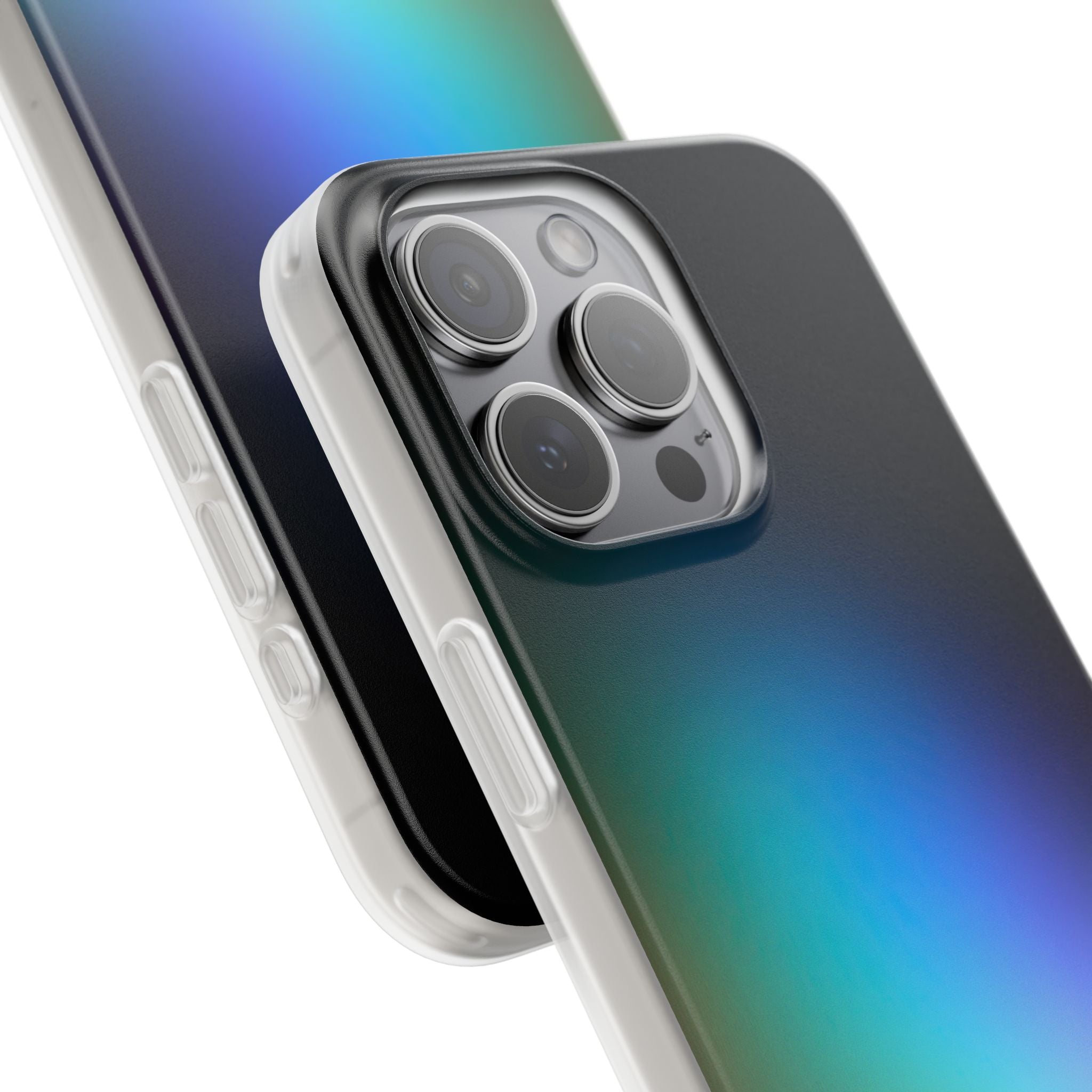 Black Lite Phone Case for iPhone - Electric Prism Grain
