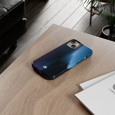 Blue Tough Phone Case for iPhone - Indigo Distortion Wave