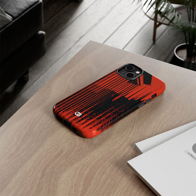 Red Tough Phone Case for iPhone - Crimson Brutalist Distortion