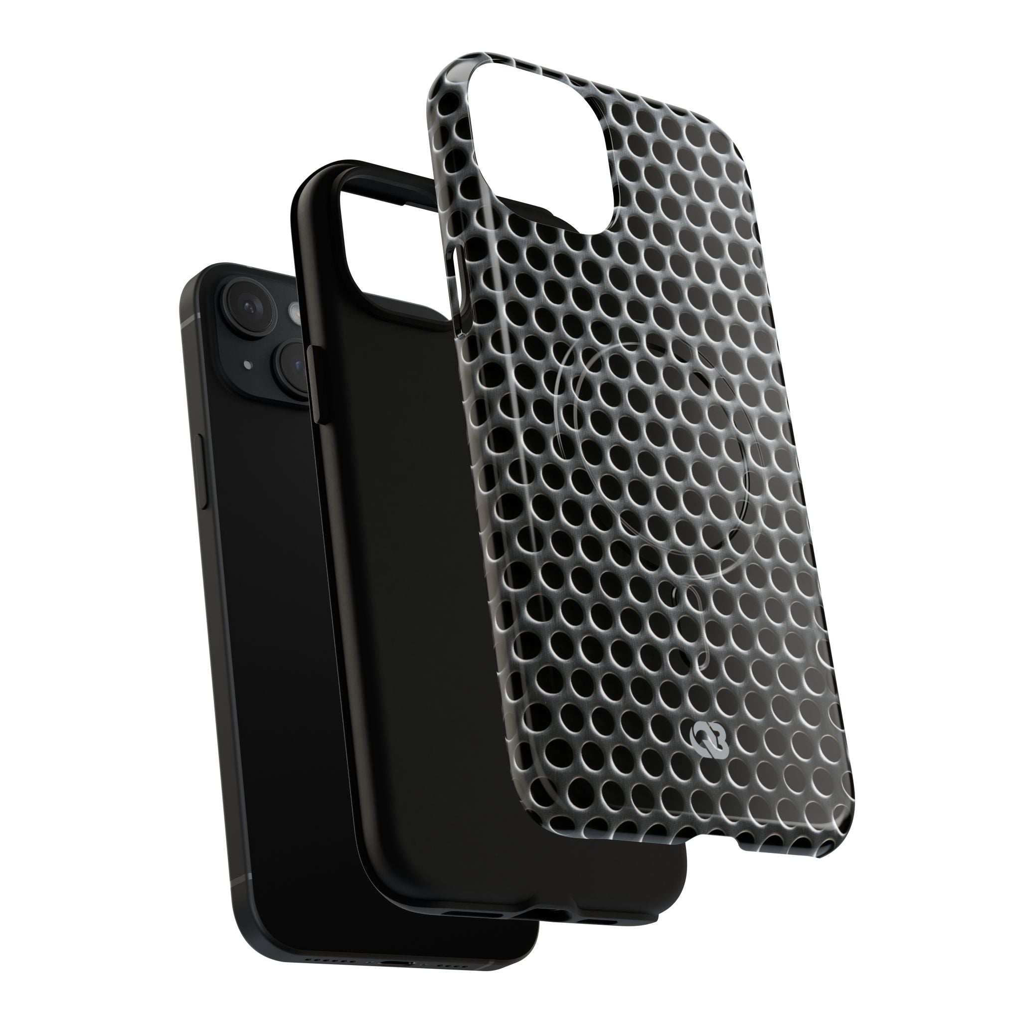 Silver Tough 2.0 Magsafe Phone Case for iPhone - Brutalist Steel Mesh