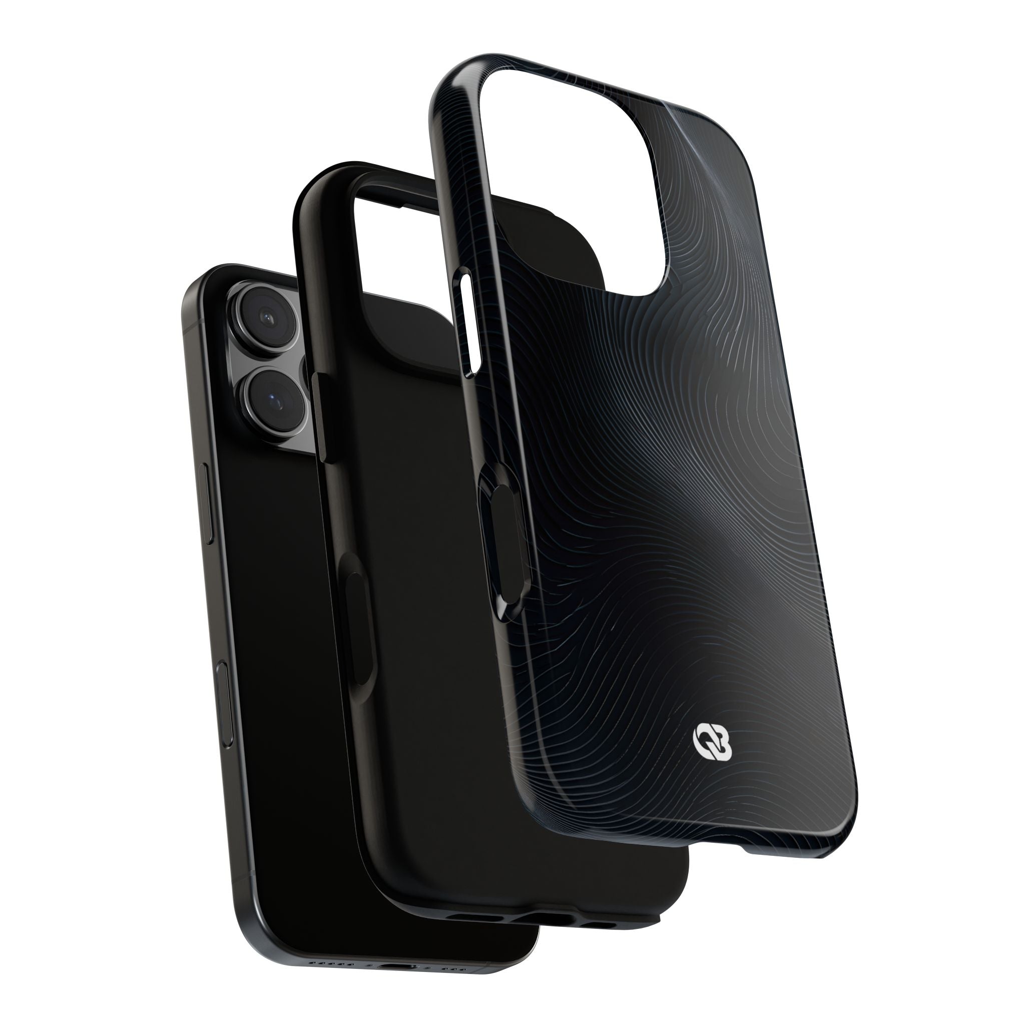 Black Tough Phone Case for iPhone - Obsidian Ridge Flux