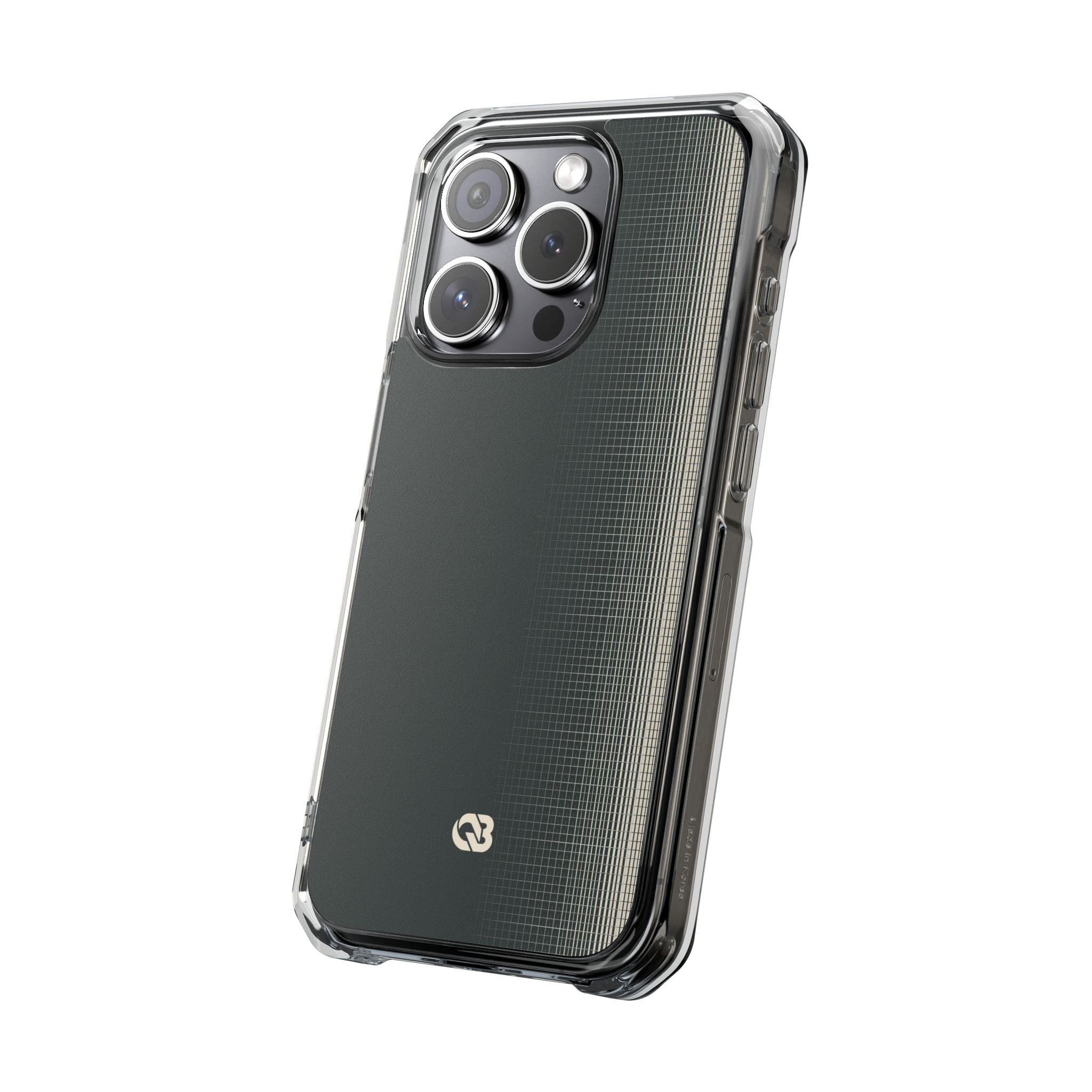 Grey Impact MagSafe Phone Case for iPhone - Charcoal Tech Grid