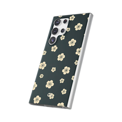 Teal Lite Phone Case for Samsung - Obsidian Cream Petals