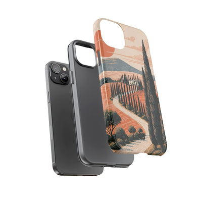 Tuscan Cypress Horizon · Tough Phone Case for iPhone · Orange