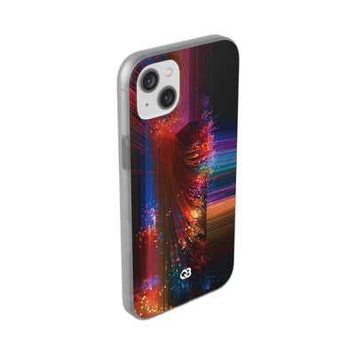 Black Lite Phone Case for iPhone - Cyber Optic Streak