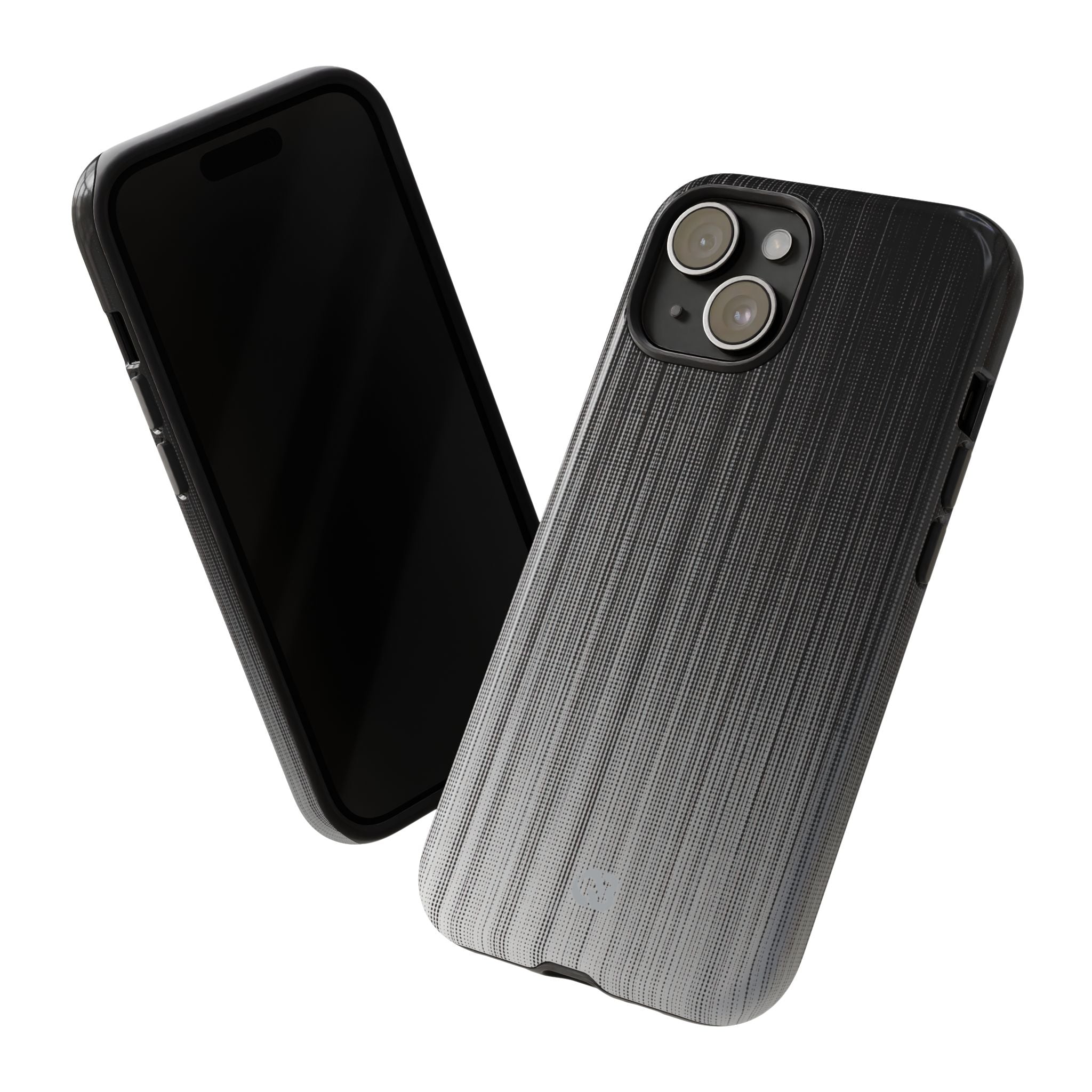 Grey Tough Phone Case for iPhone - Static Vertical Dither