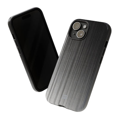 Grey Tough Phone Case for iPhone - Static Vertical Dither
